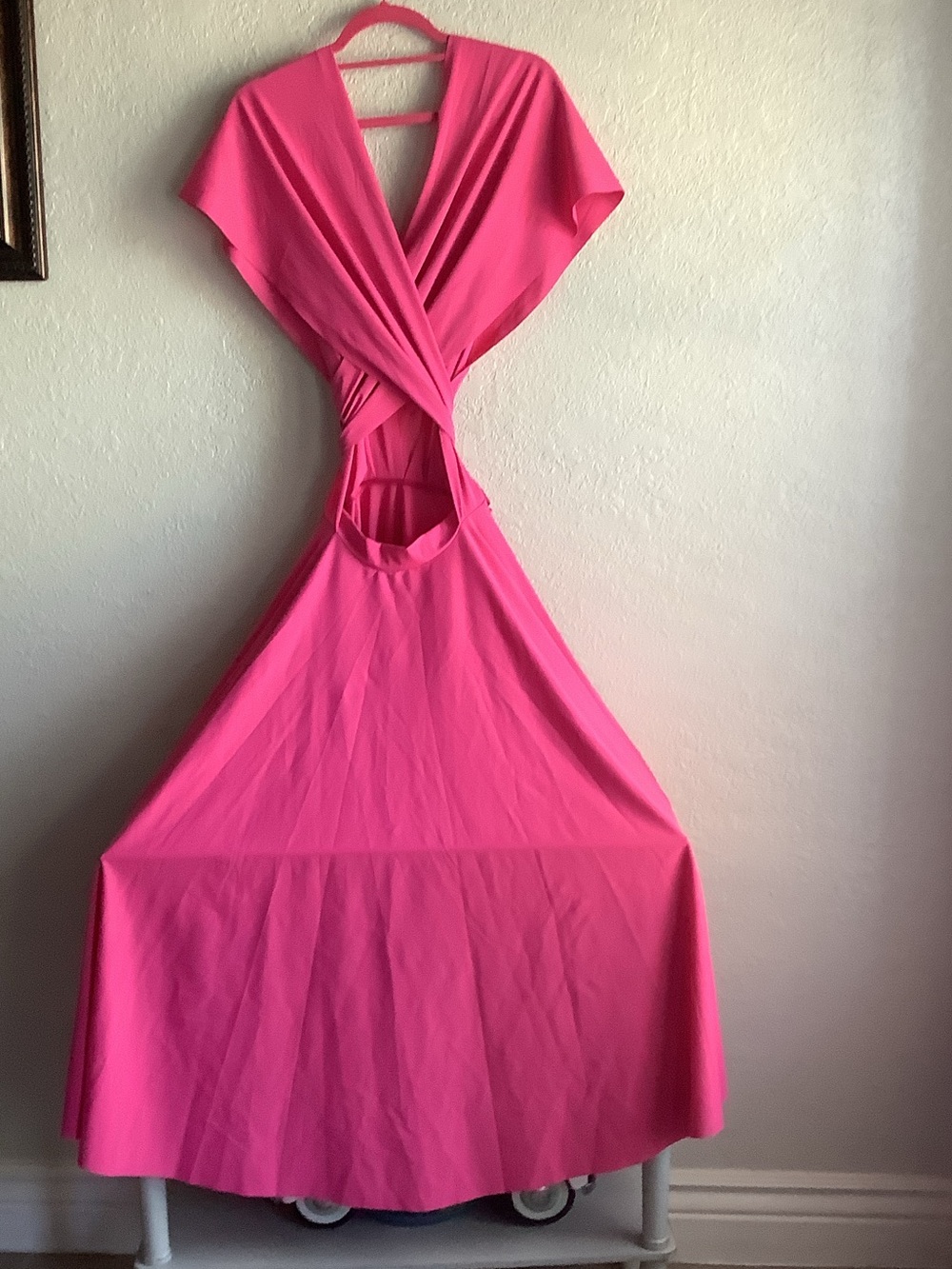 Blackmilk Bold Fuchsia Pink Maxi Wrap Dress - Picture 3 of 10